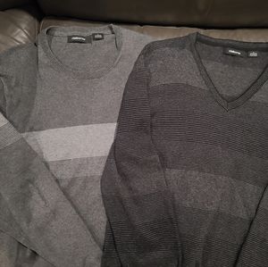 Claiborne Sweaters-Men's Large, 1 V-Neck & 1 Crew Neck, Both Long Sleeved
